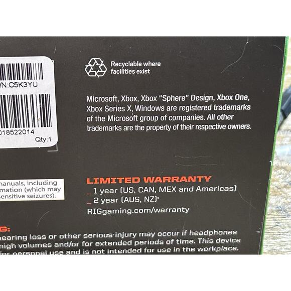 NACON RIG 700HX Black Ear-Cup (Over the Ear) Headset for Xbox One/Series X|S New - Picture 12 of 16